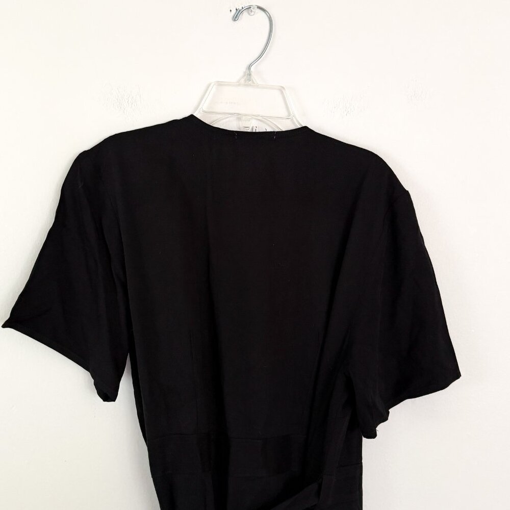 Michelle by Comune // Colbert Black Faux Wrap Midi Dress L - Picture 6 of 7